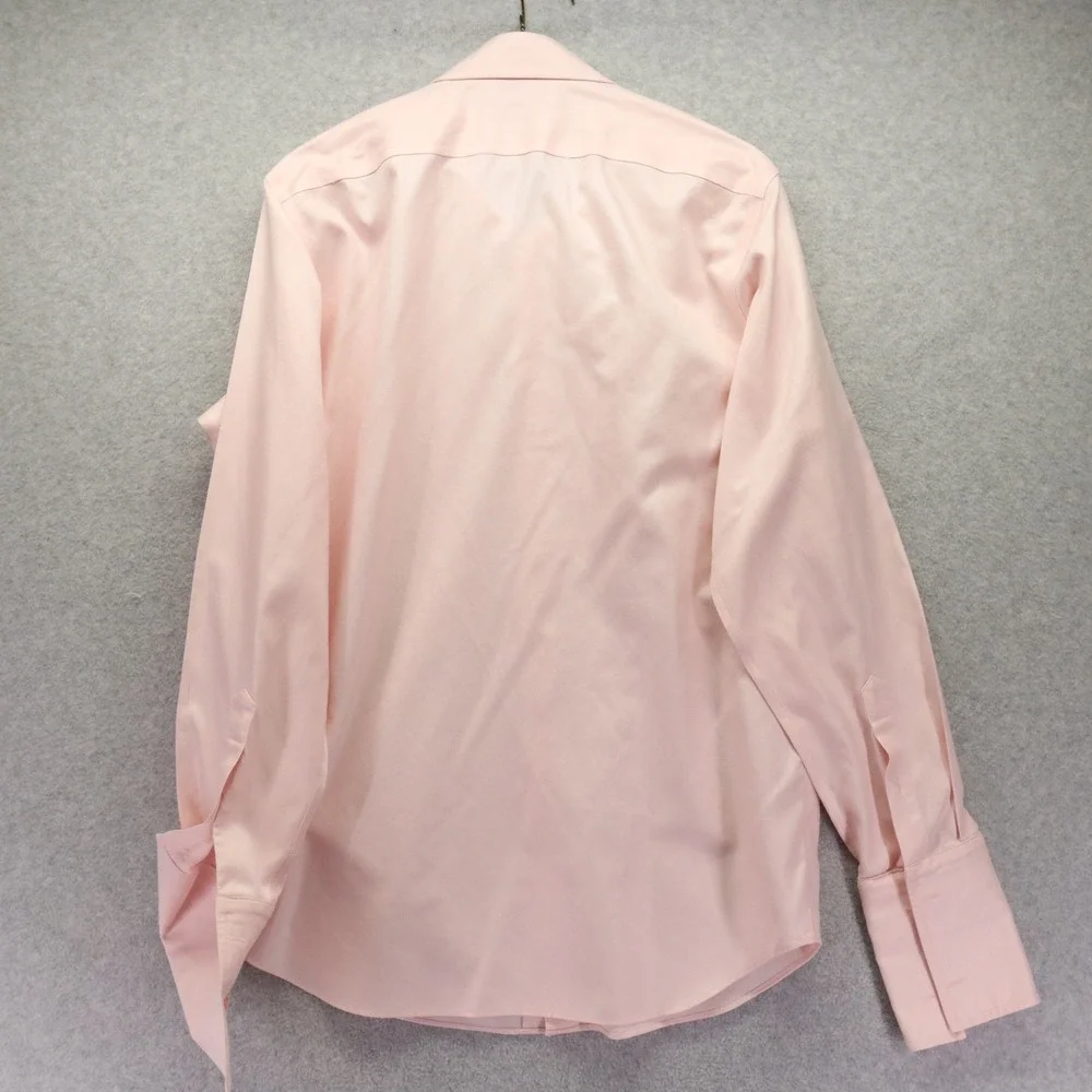 Banana Republic Shirt Mens Medium Slim Fit French Cuff Button Pink‎ Long Sleeve